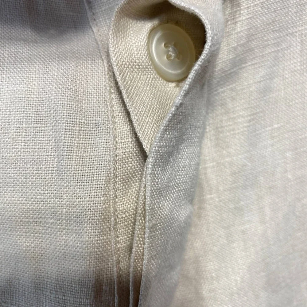 Toscano 100% Linen Pants Mens XXL Cream Beige Drawstring Elastic Waist‎ Resort